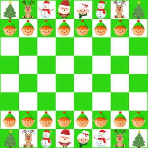 Christmas themed chess board.